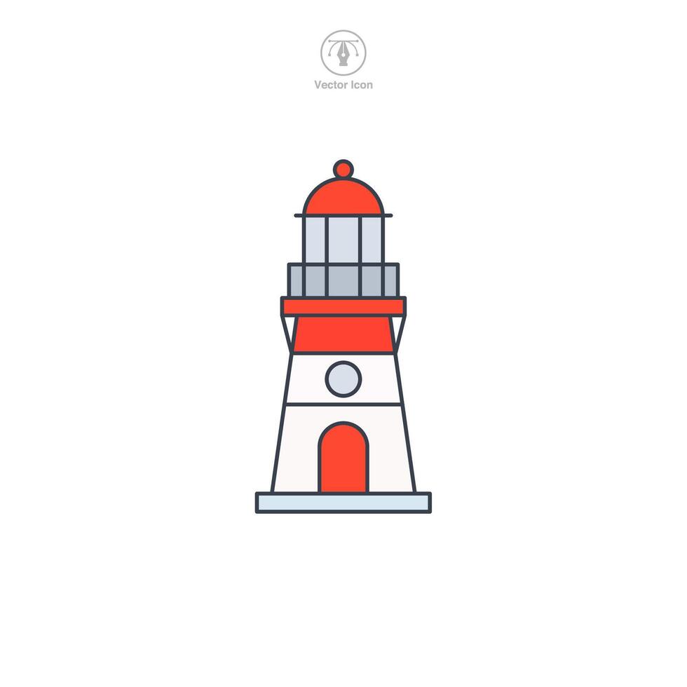 Lighthouse building icon symbol illustration isolated on white background vector