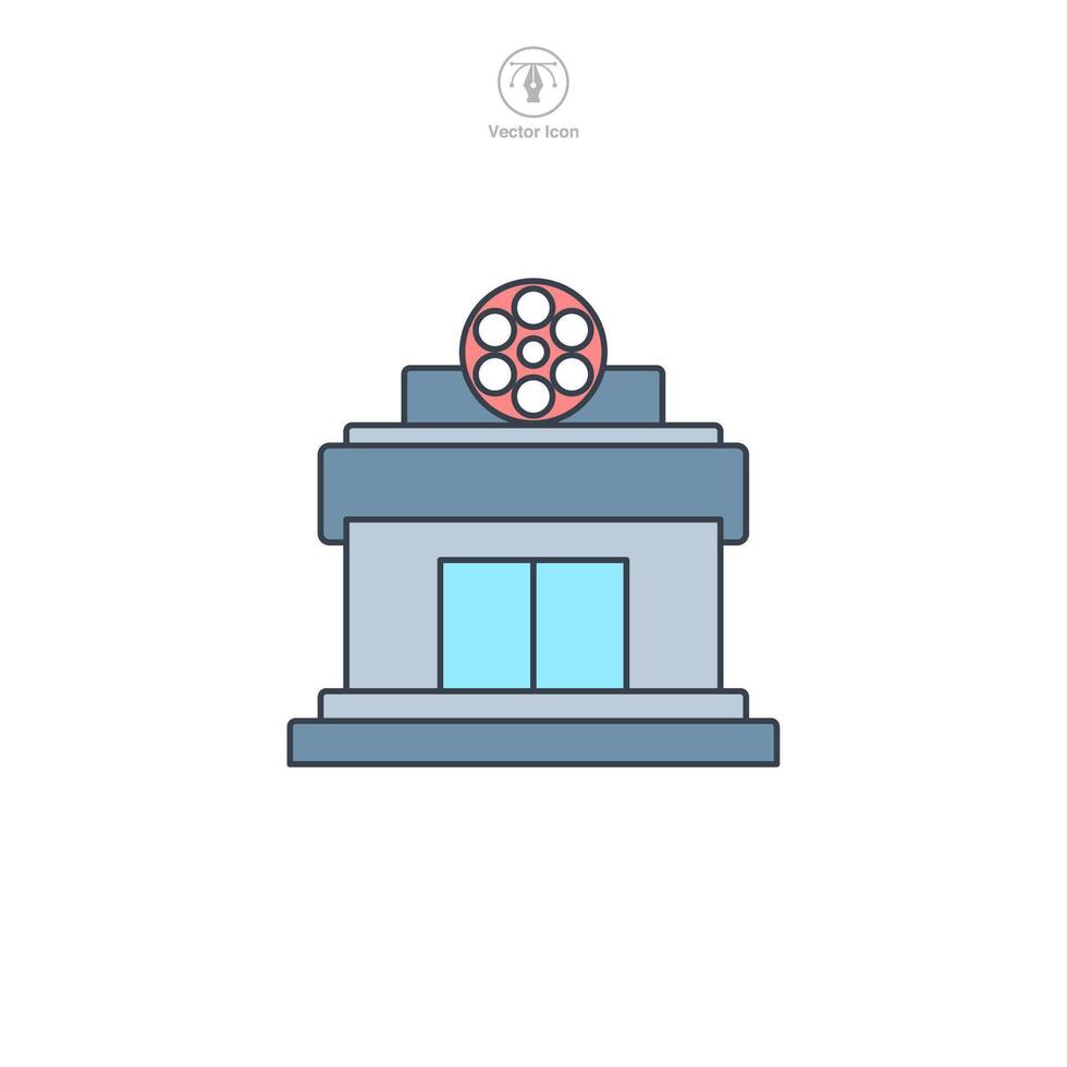 Cinema building icon symbol illustration isolated on white background vector