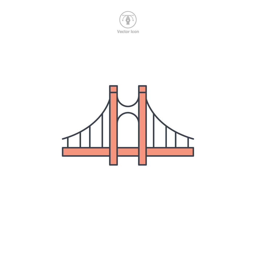 Bridge building icon symbol illustration isolated on white background vector