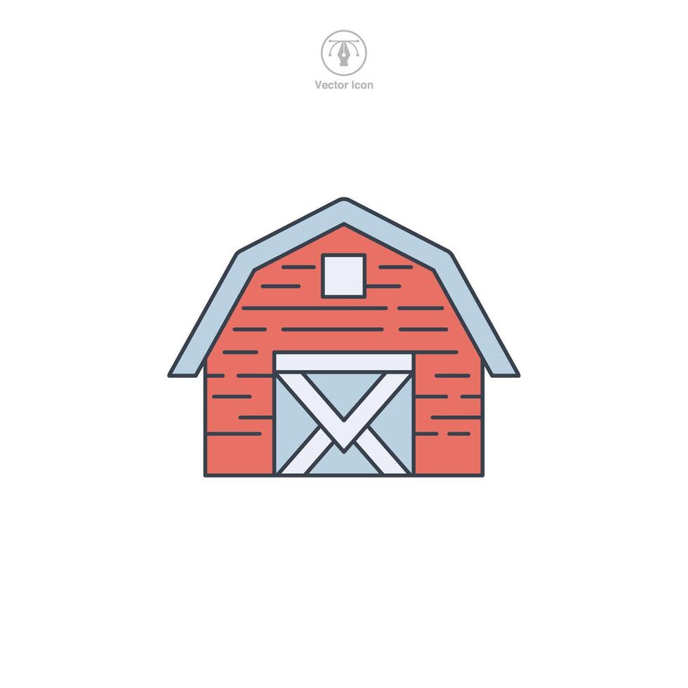 Barn building icon symbol illustration isolated on white background vector