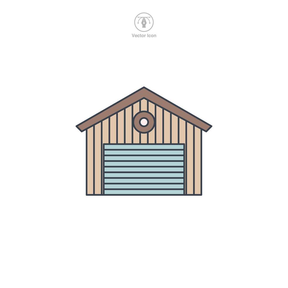 Garage building icon symbol illustration isolated on white background vector
