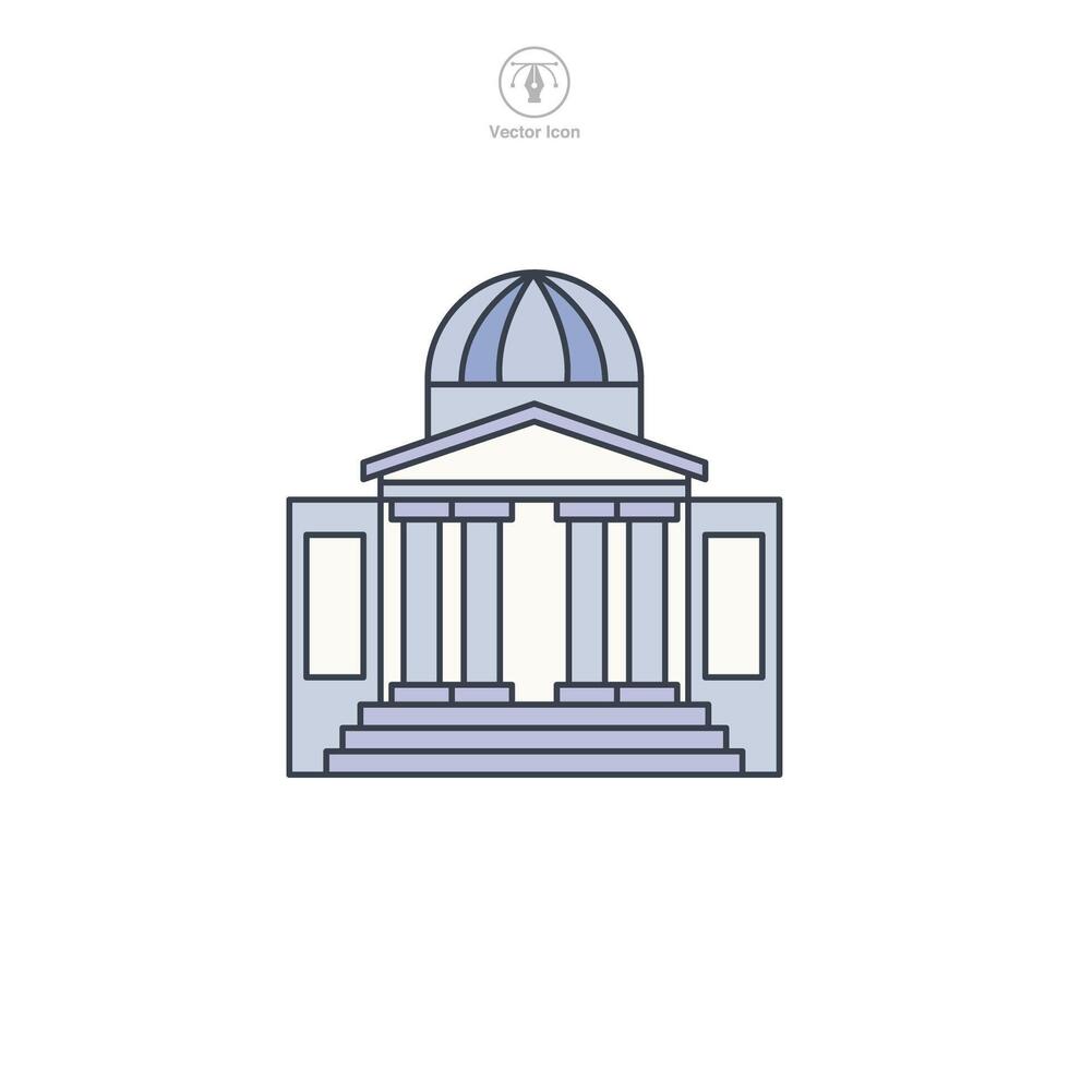 Museum building icon symbol illustration isolated on white background vector