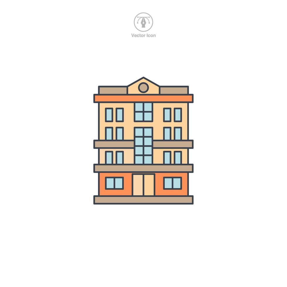 Apartment building icon symbol illustration isolated on white background vector