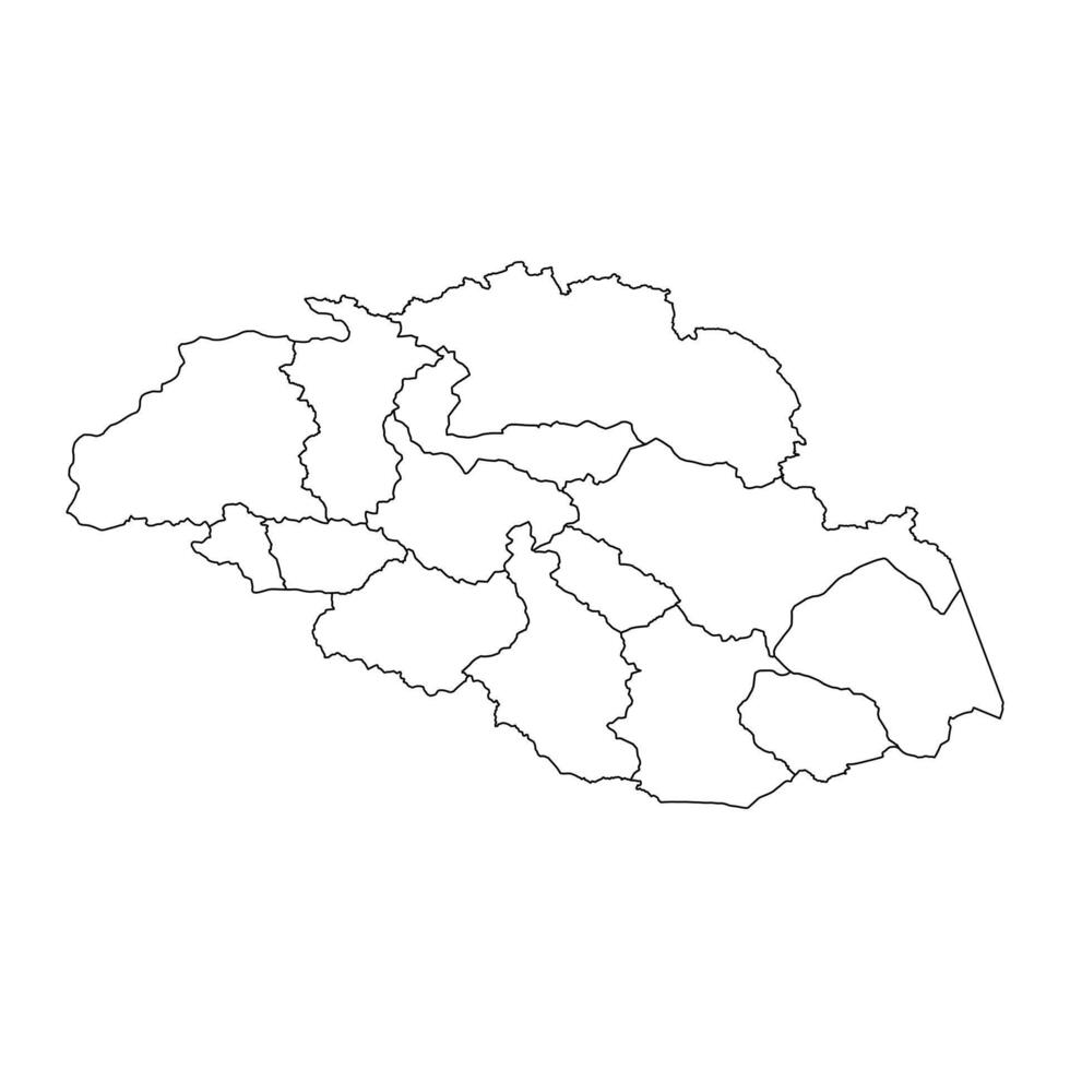 Gilgit Baltistan map with districts. illustration. vector