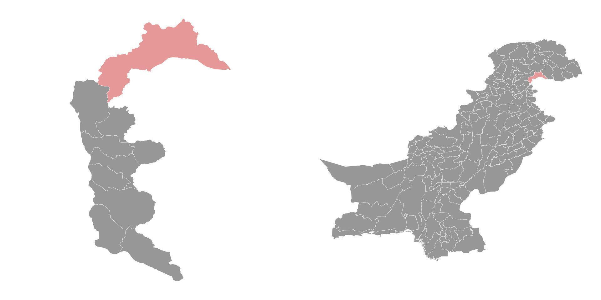 Neelum district map, administrative division of Pakistan. illustration. vector
