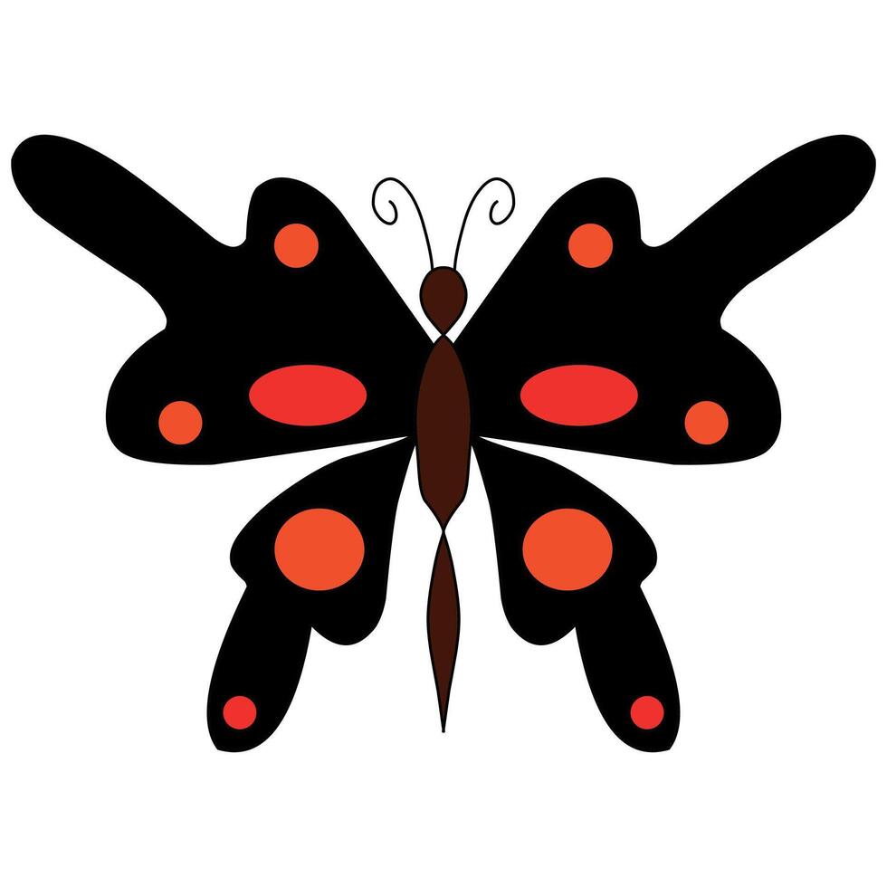 Butterfly Colorful Illustration, Black vector