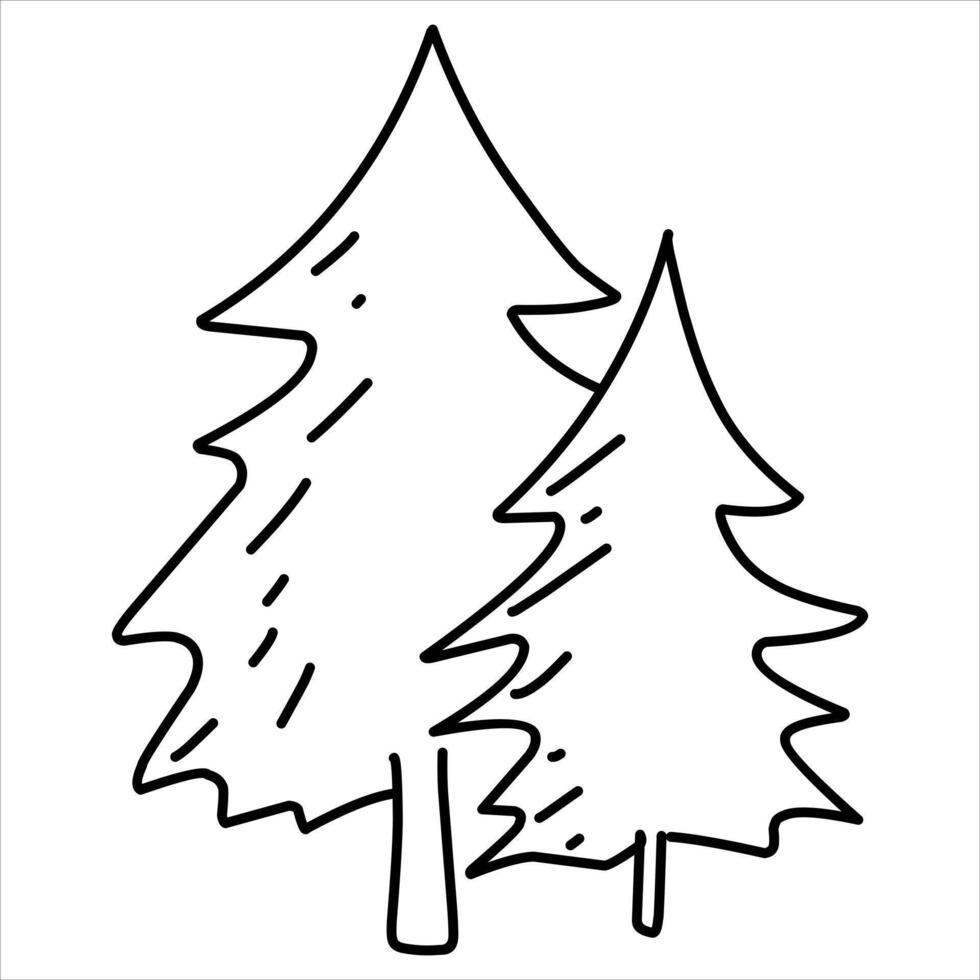 Fir-Trees hand drawn illustration vector