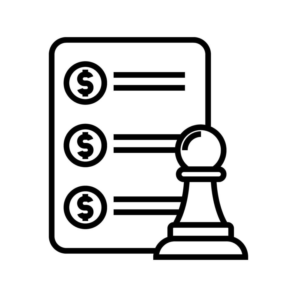document with chess pawn icon vector