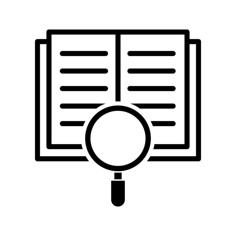 book with magnifying glass icon vector