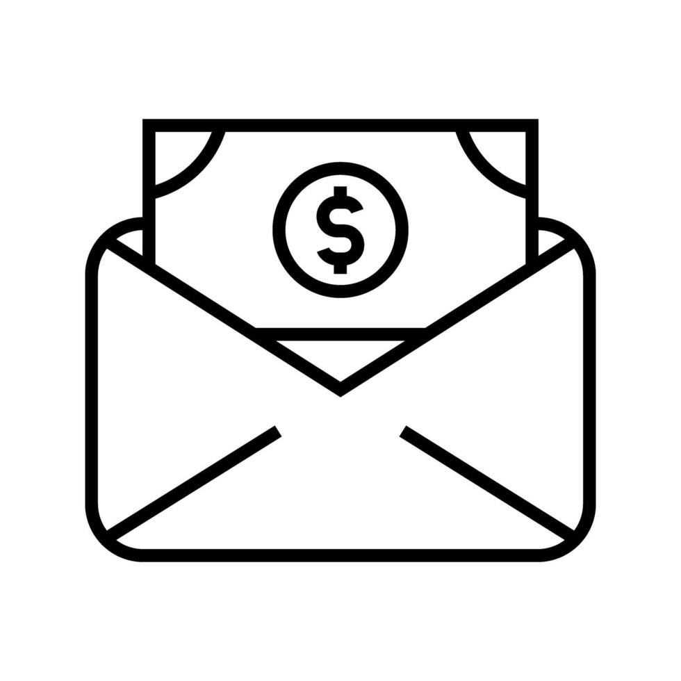 money in envelope icon vector