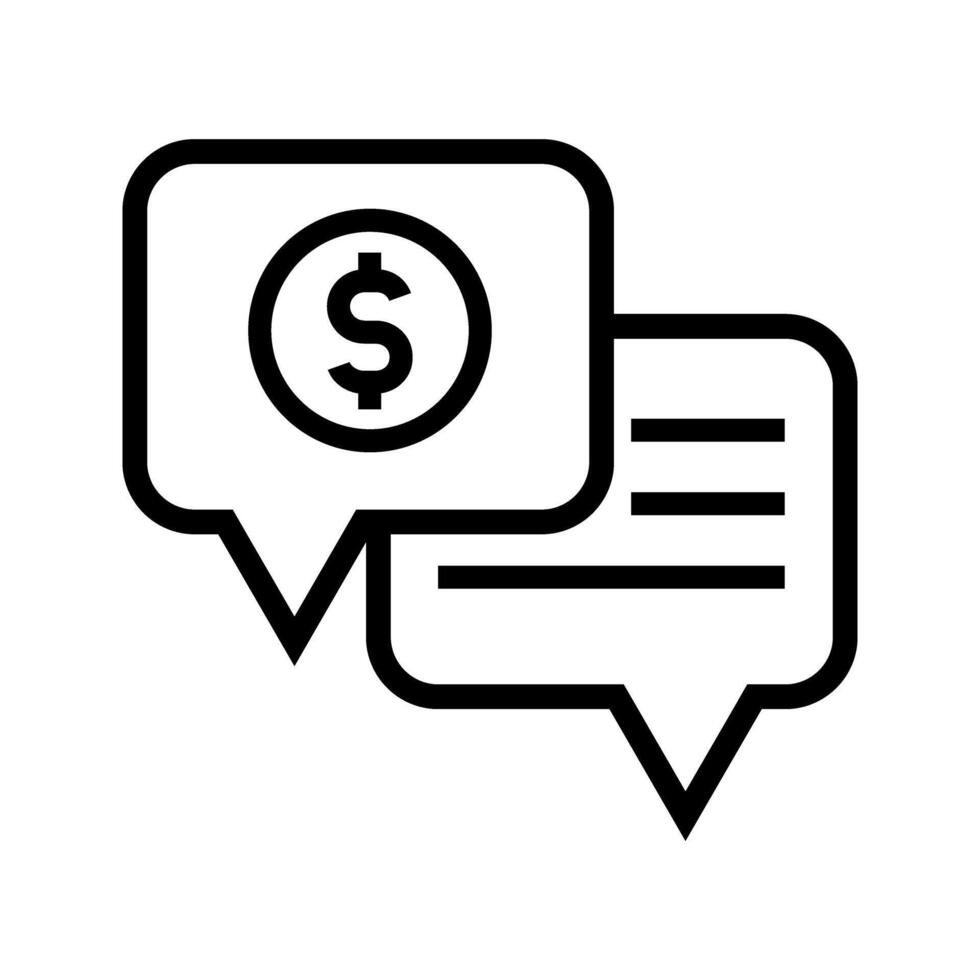 chat bubble with money icon vector