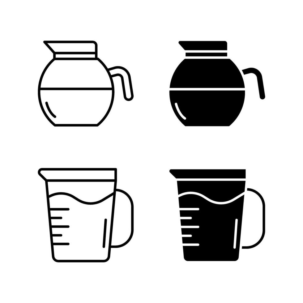 Set of jugs icon vector
