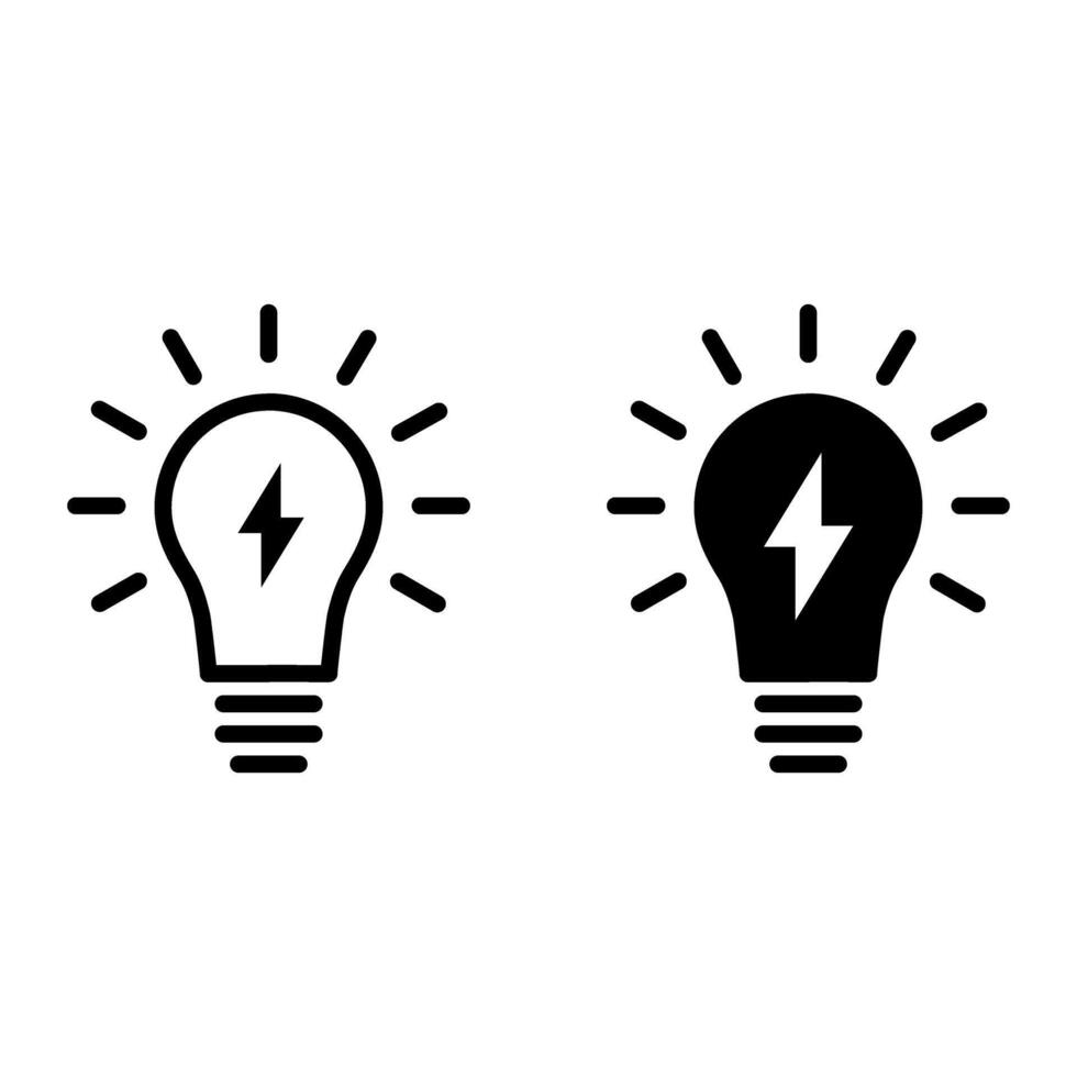 lightbulb with lightning bolt vector