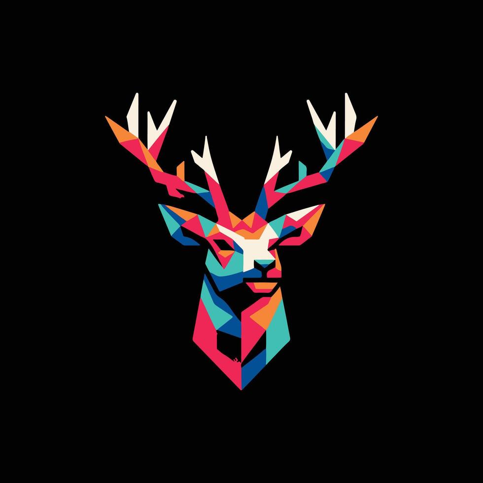 deer head , silhouette, logo design style vector