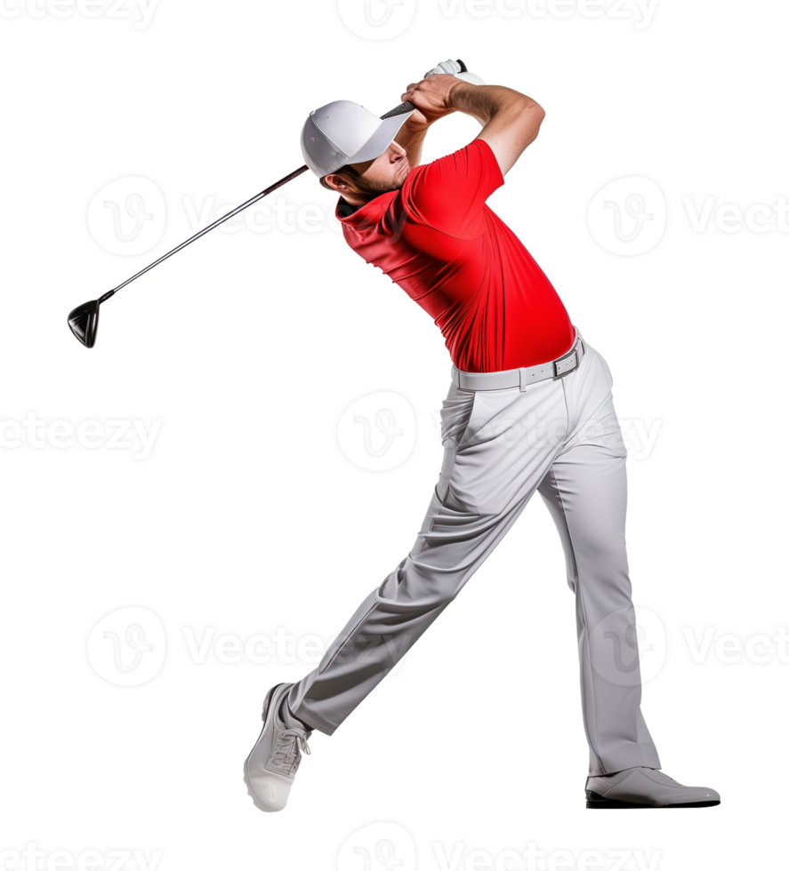 Golfer Golf Swing Isolated on Transparent Background png