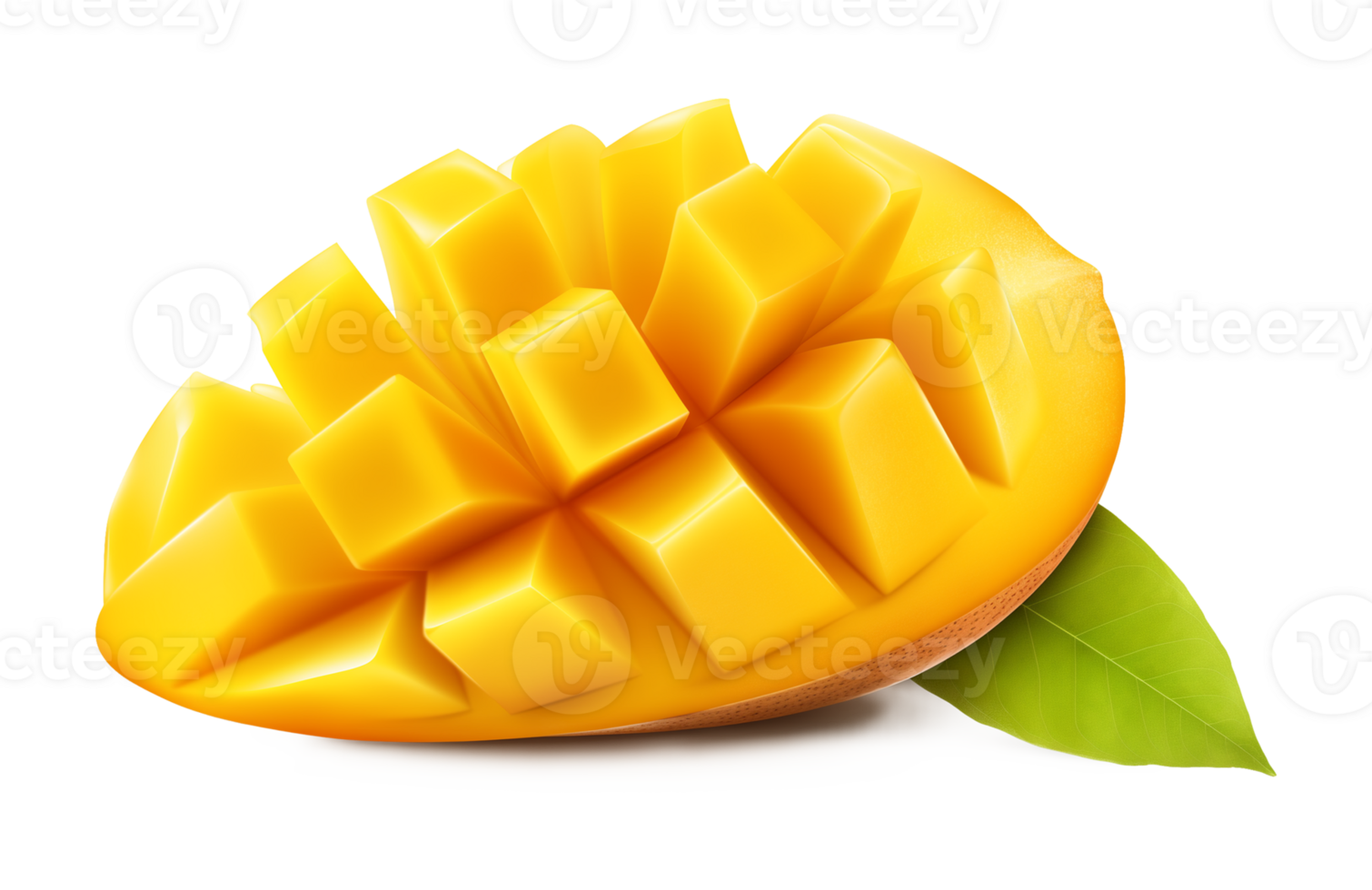 Mango Cube Slice Isolated on Transparent Background png