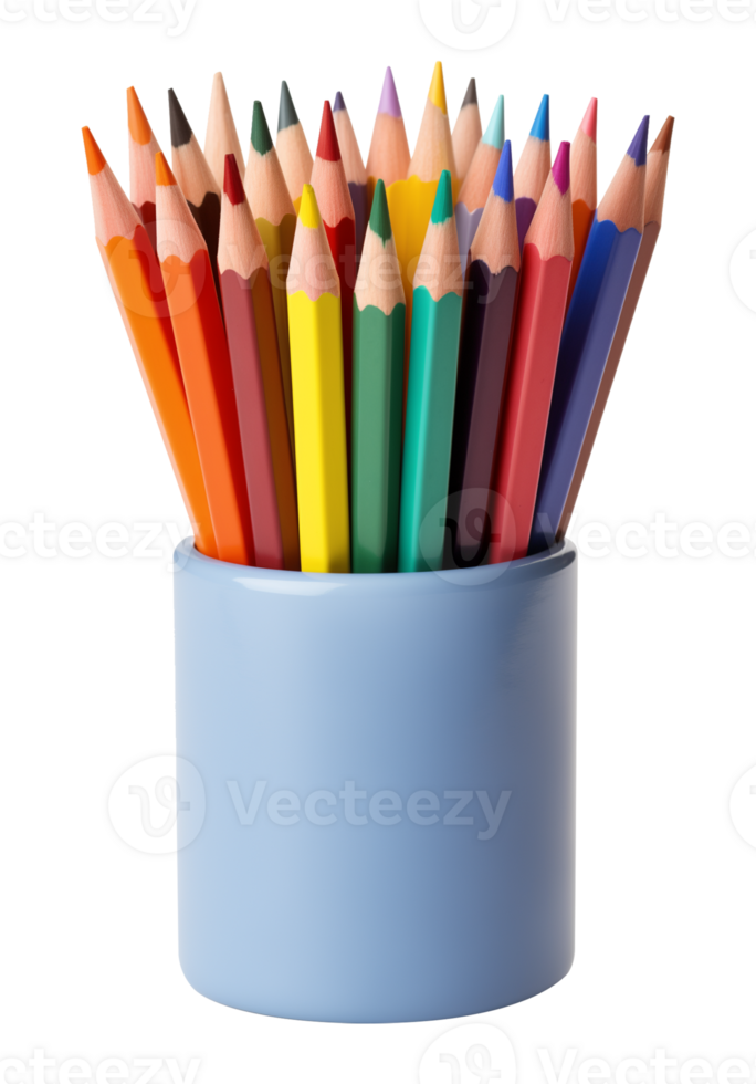 Color Pencil in Container Isolated on Transparent Background png