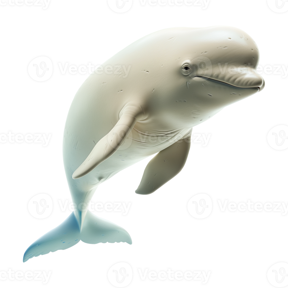 Playful Beluga Whale Isolated on Transparent Background png