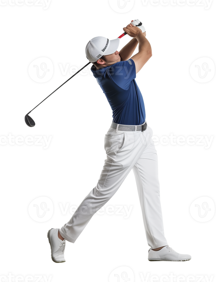 Golfer Golf Swing Isolated on Transparent Background png