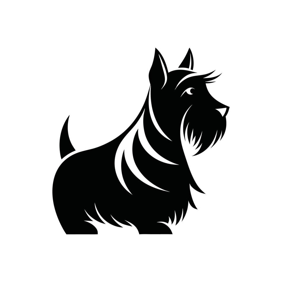 Scottish Terrier , silhouette, illustration on white background vector