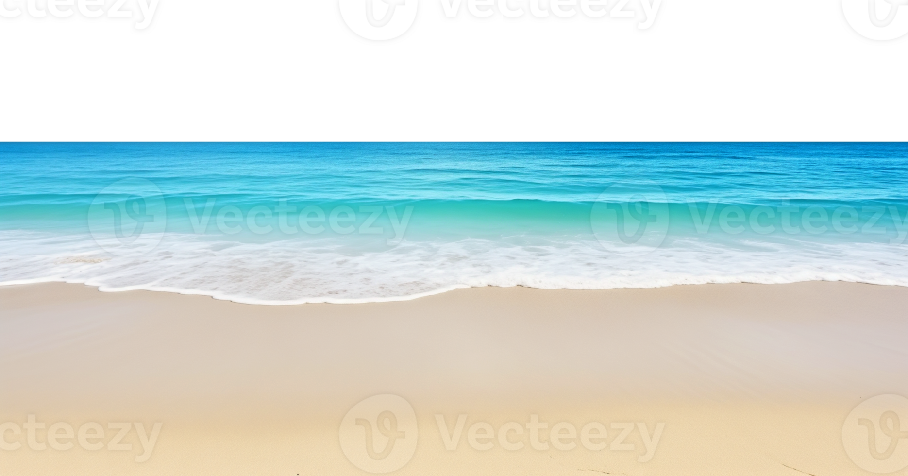 Summer Beach Horizon Isolated on Transparent Background png