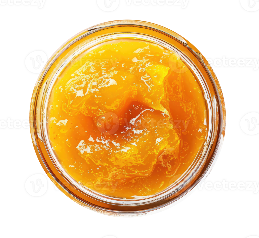 Glass Jar with Peach Jam png