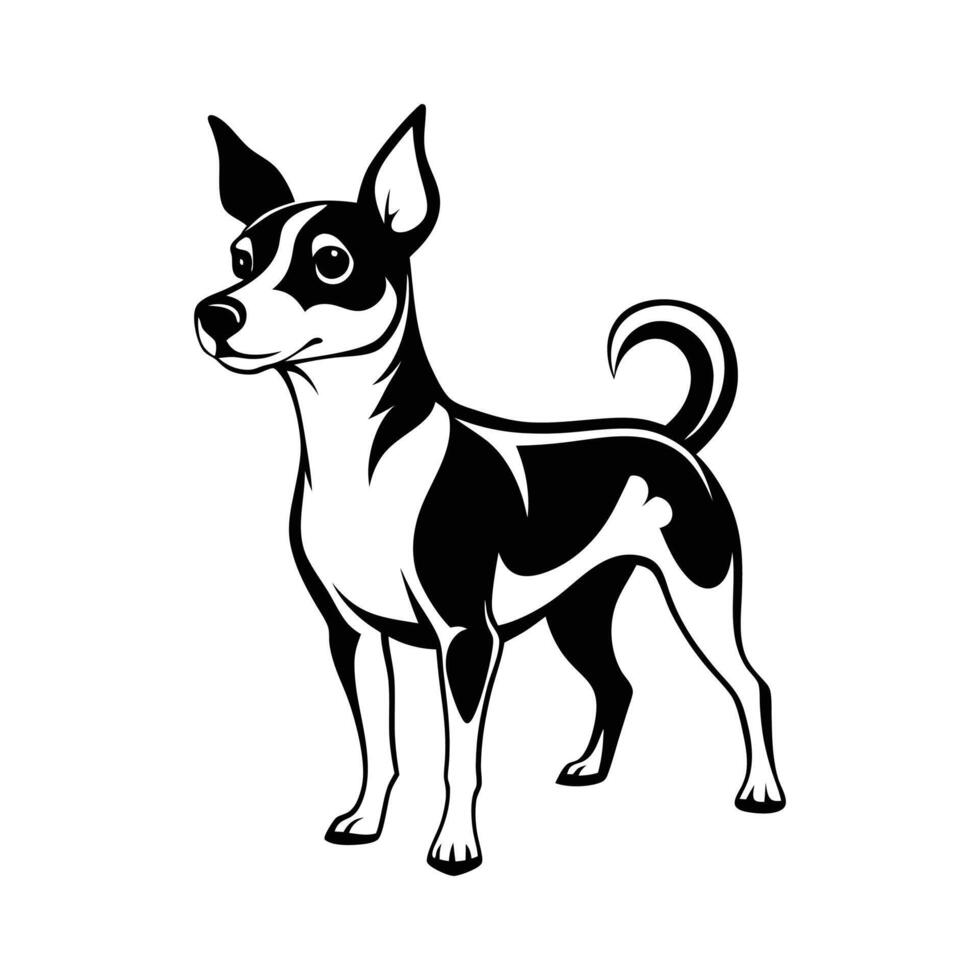 Rat Terrier dog silhouette , logo style vector