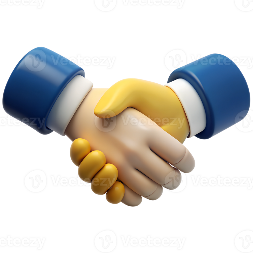 3D handshake model for use in business design, negotiation or meeting. png