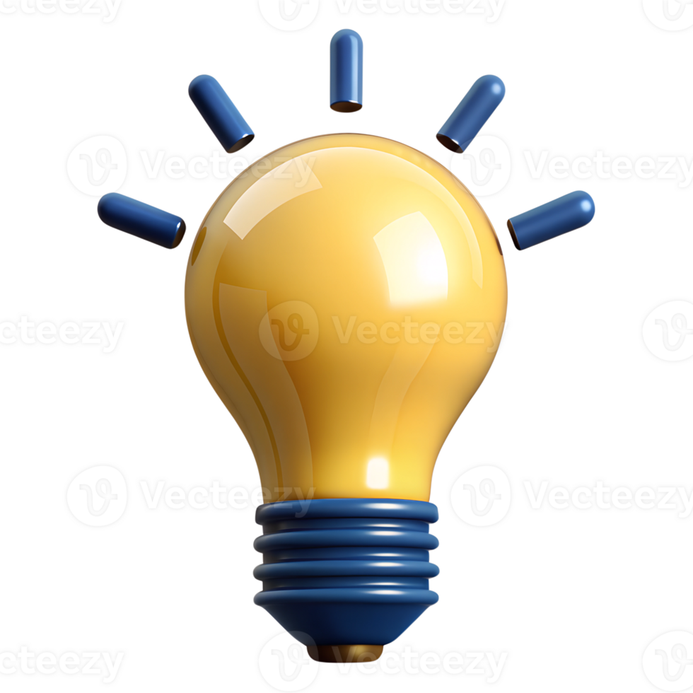 Light bulb symbol business idea concept modern design in 3d model png