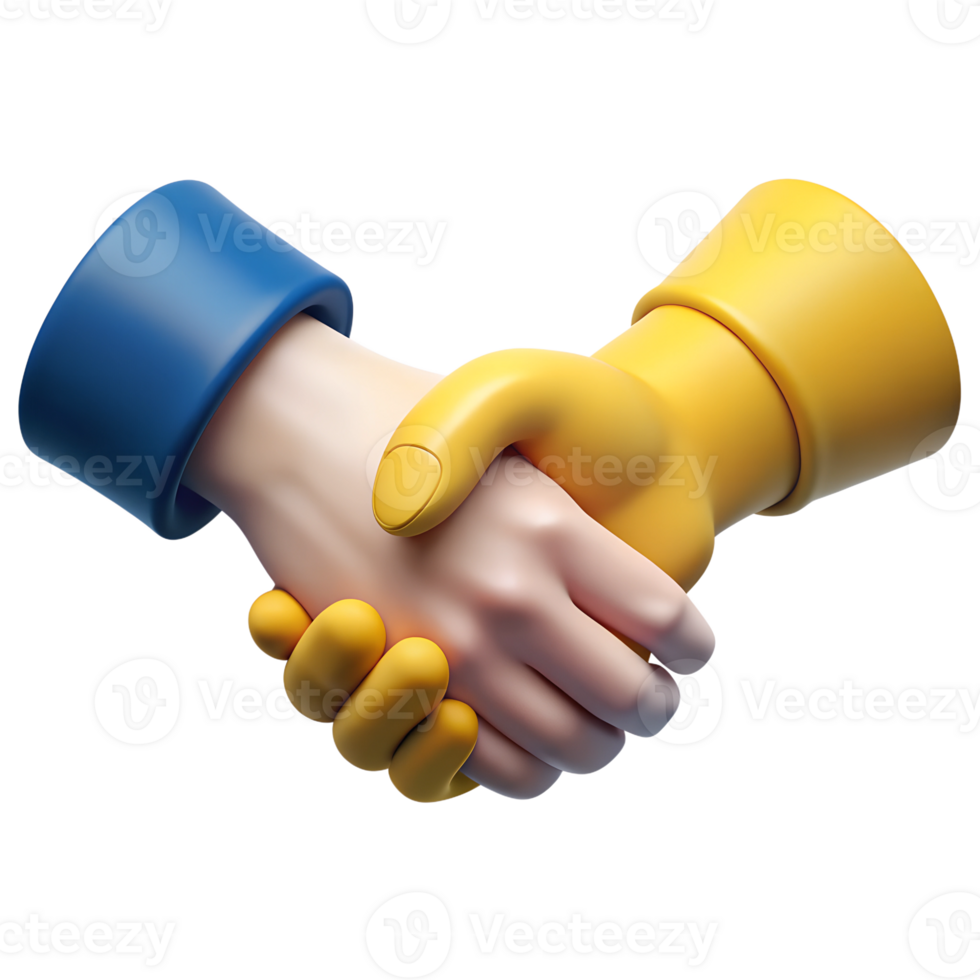 Handshake 3D model for use in business design png