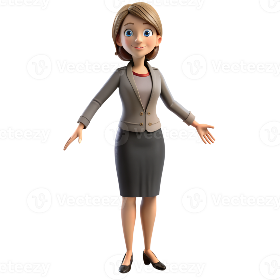 Character 3d model of Teacher Guiding Students with Knowledge, Patience and a Passion for Education png