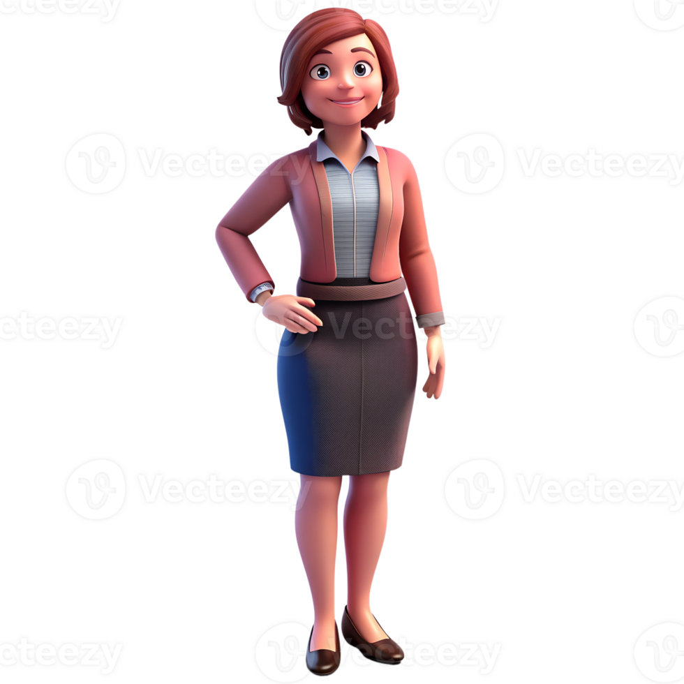 3D model of teacher, character design presenting teaching career in education. png