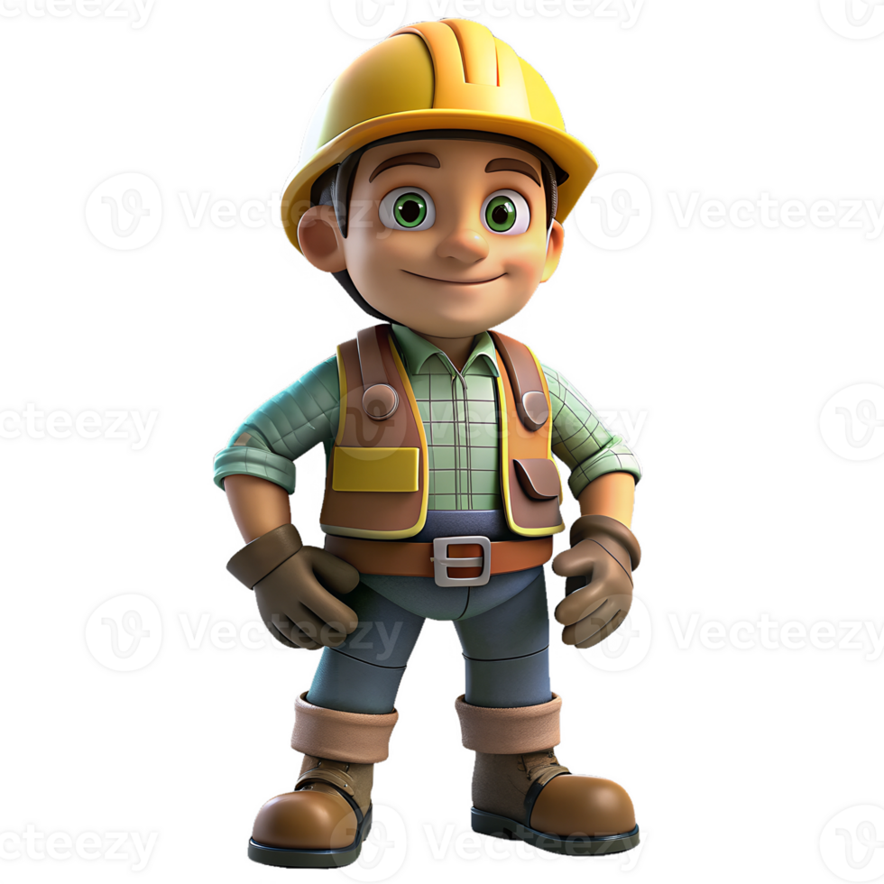 3d personnage modèle de ingénieur Occupation png
