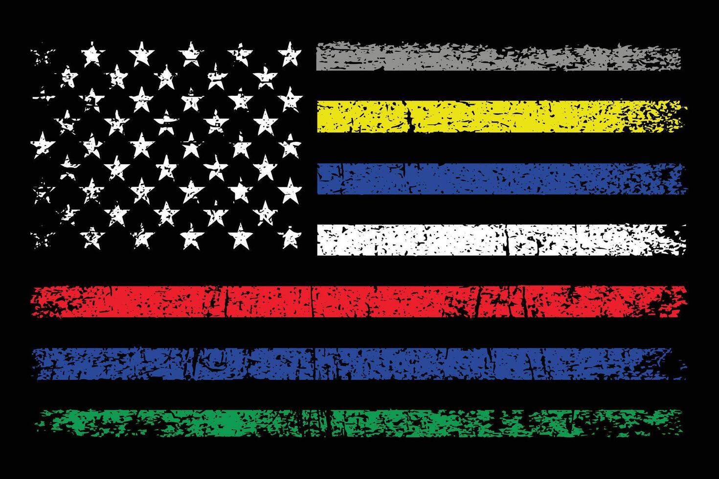 First Responder With American Flag vector