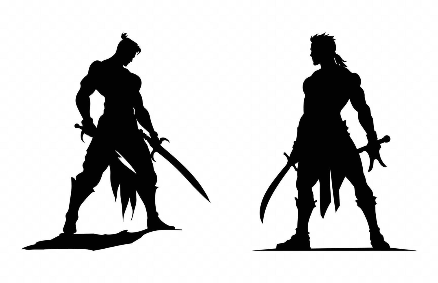 Warrior Clipart Silhouettes vector