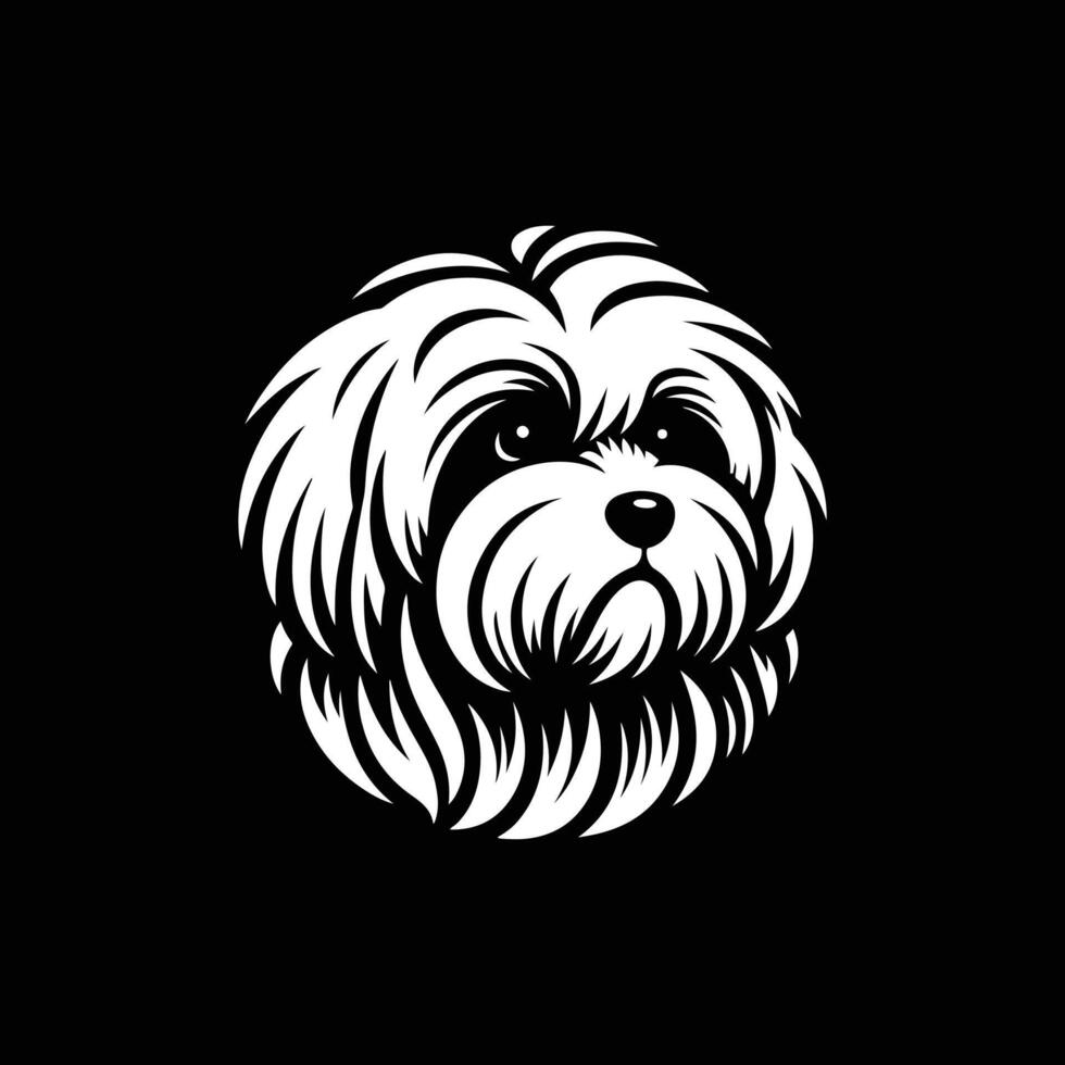 Maltese dog silhouette , illustration, logo style template vector