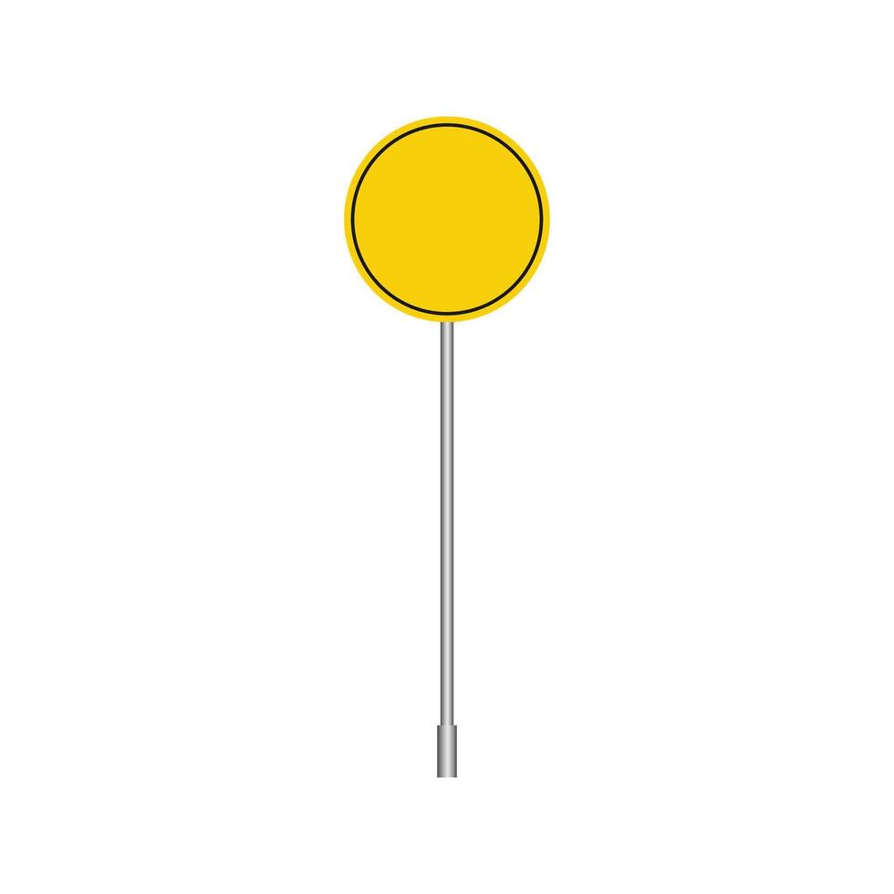 Blank yellow road sign. Empty traffic signs isolated on transparent background. Highway attention road sign collection. vector