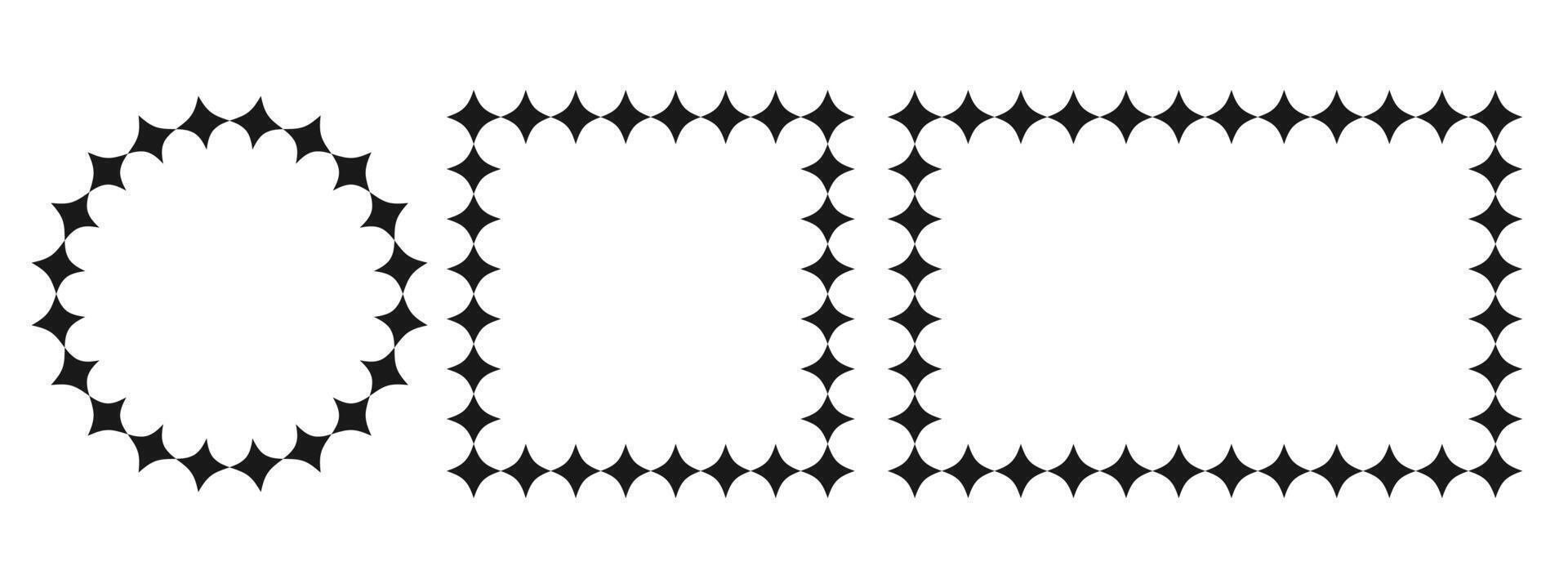 Decorative star frame template isolated background. vector