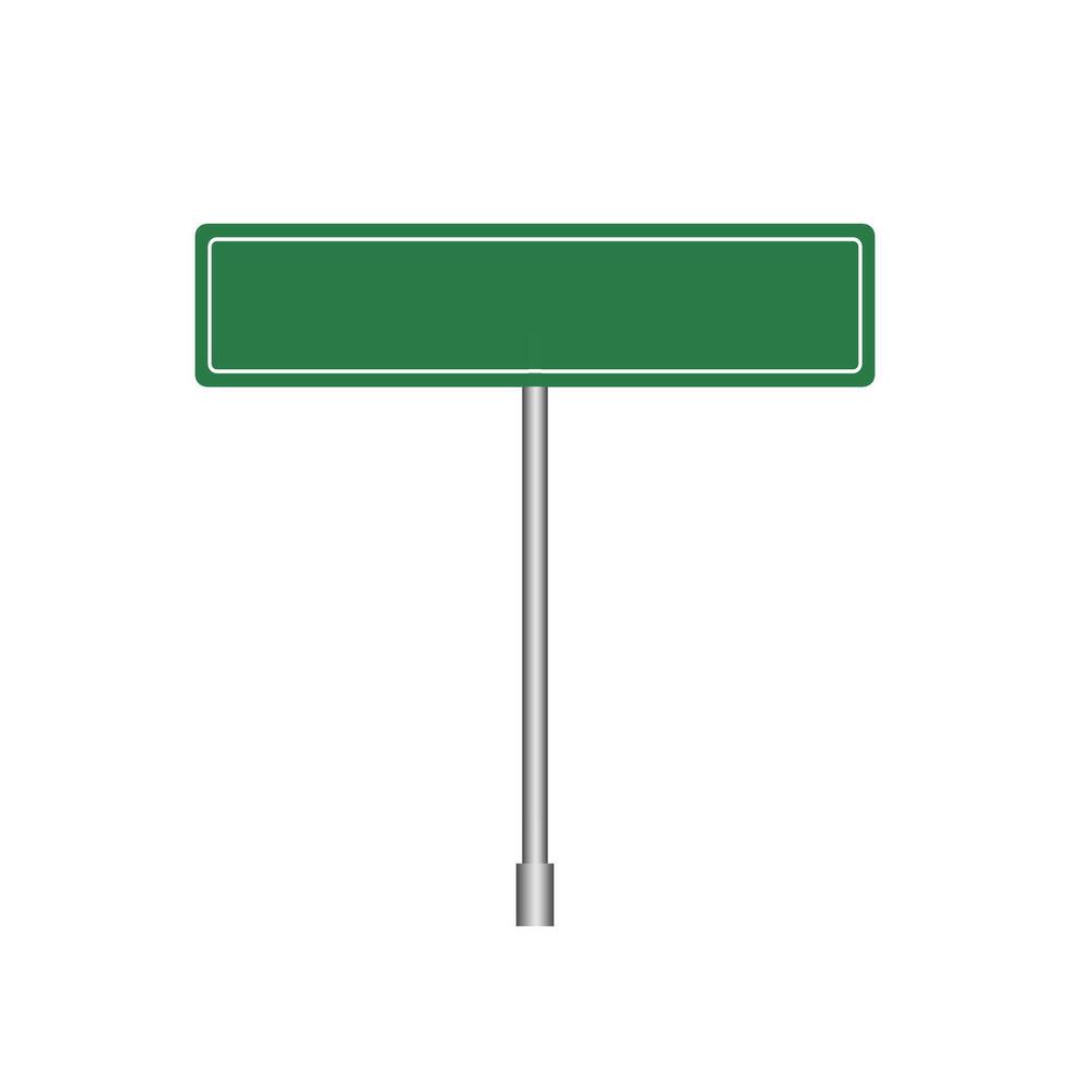 Green road signs on isolated background. Blank traffic road empty sign. Mockup template design. vector