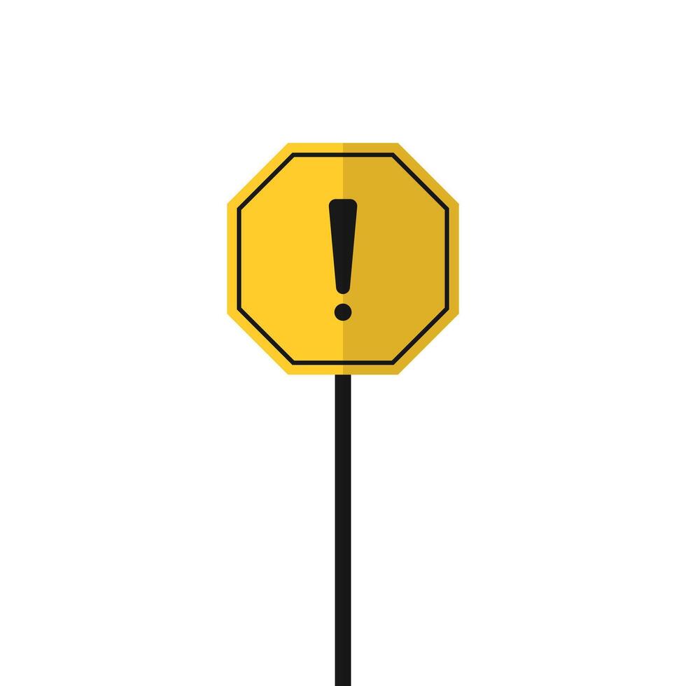 Road sign shape with exclamation mark vector
