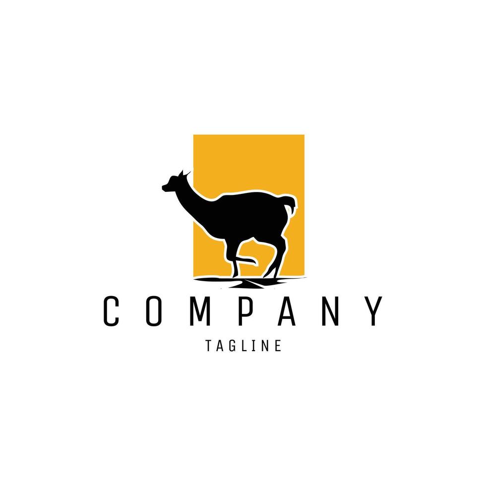 alpaca silhouette logo. isolated illustration best for logo, badge, emblem, icon, design sticker, t-shirt. available in eps 10 vector