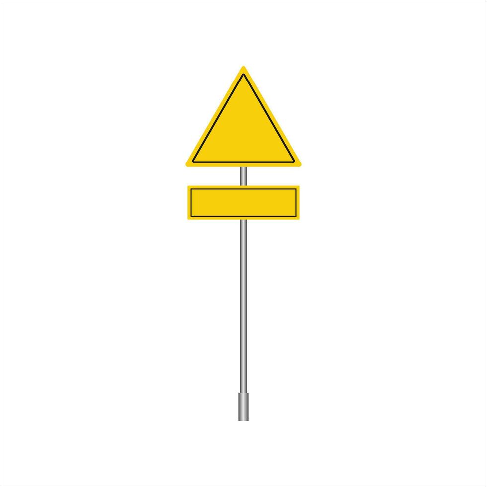 Yellow street road sign. Traffic control sign. Isolated background illustration. vector