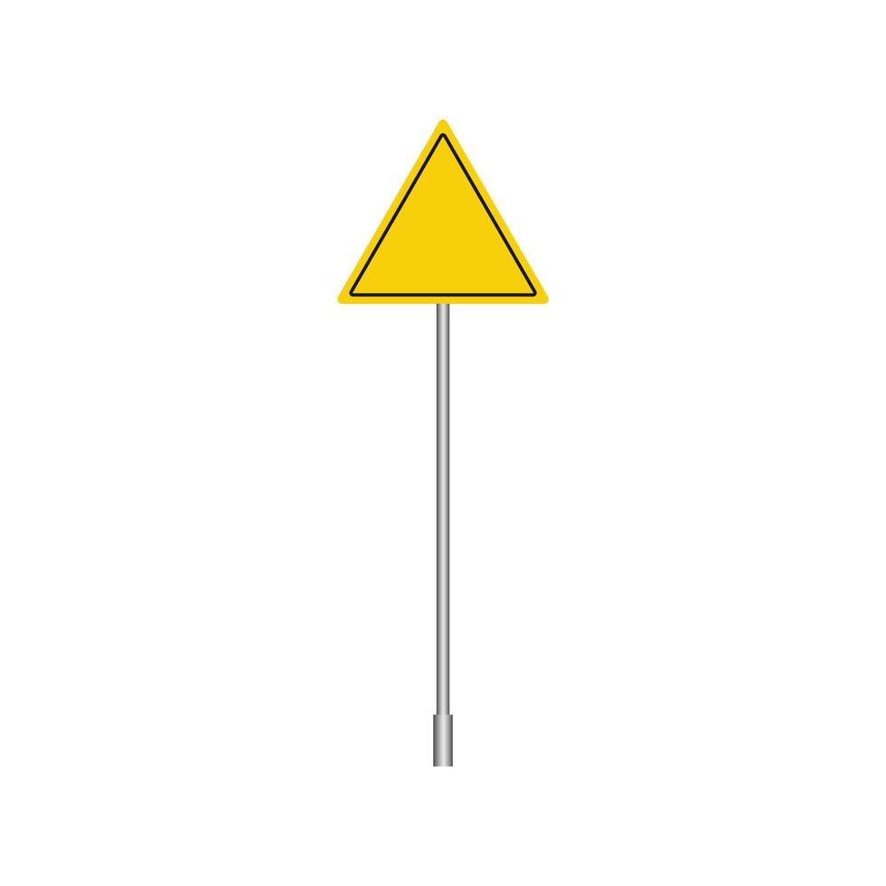 Road Sign Isolated on Transparent Background Blank Yellow Traffic. illustration. vector