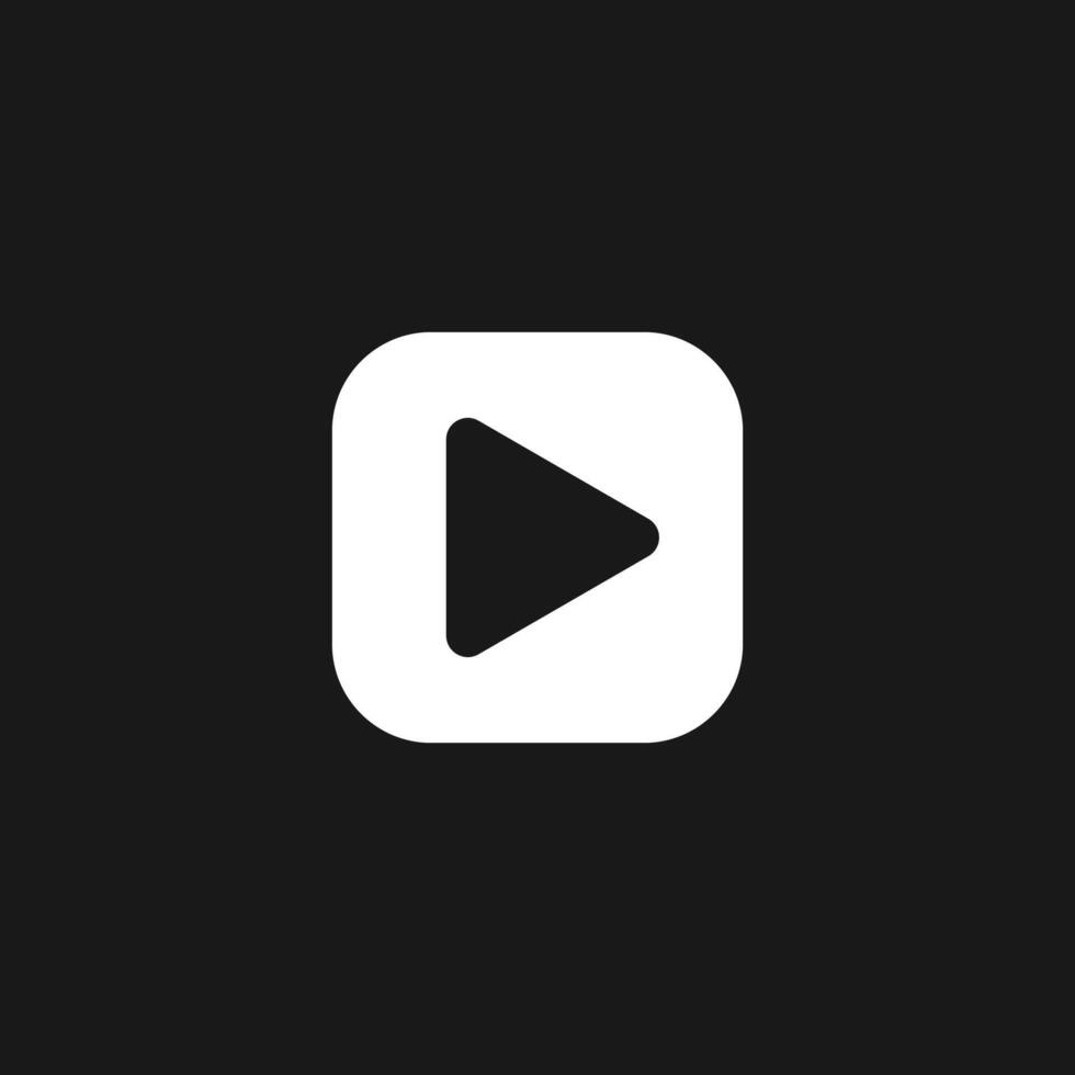 Play button icon on black background. vector