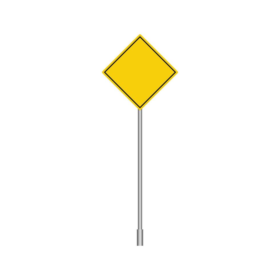 Road Sign Isolated on Transparent Background Blank Yellow Traffic. illustration. vector