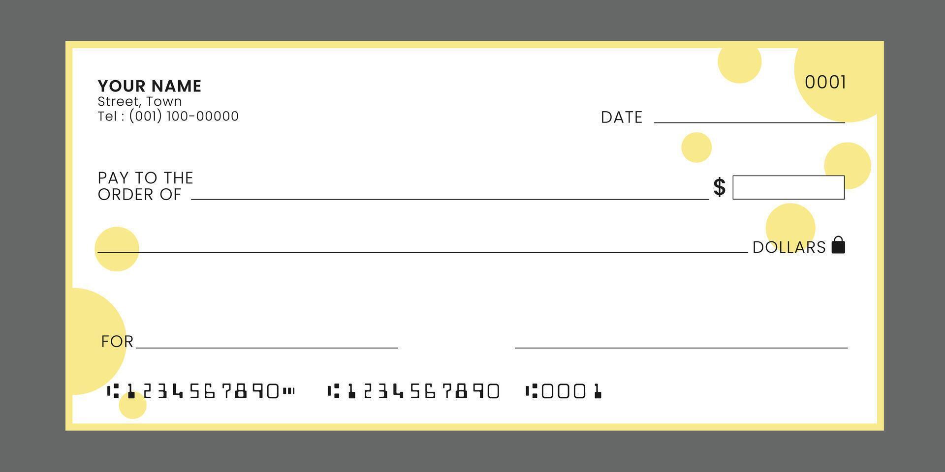 Blank bank cheque. Personal desk check template. Banknote, money design,currency, bank note, money coupon . vector