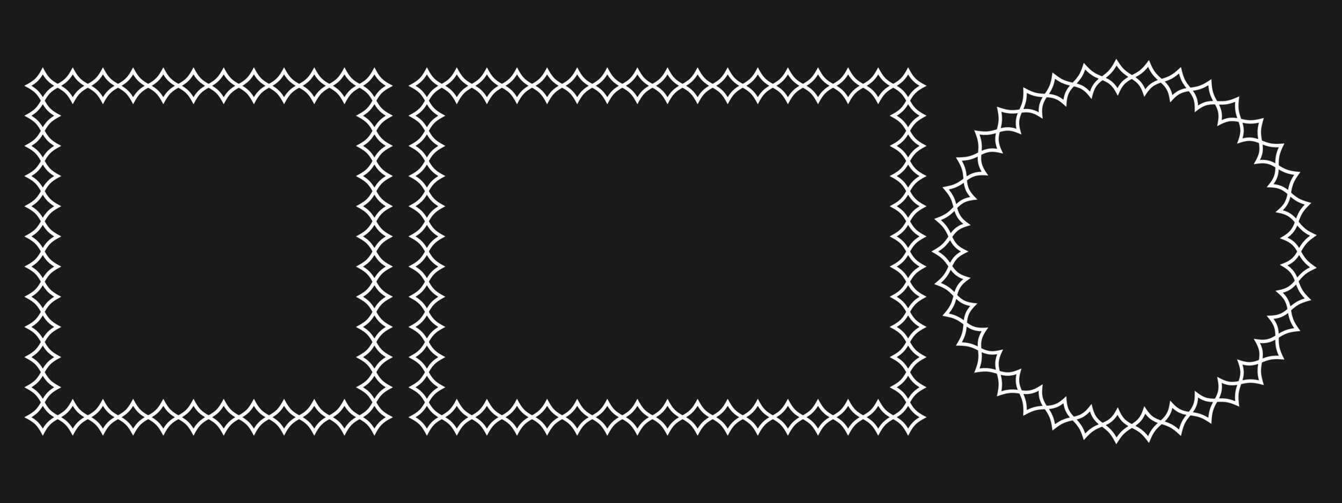 Circle and square frames. Simple label frame. illustration vector