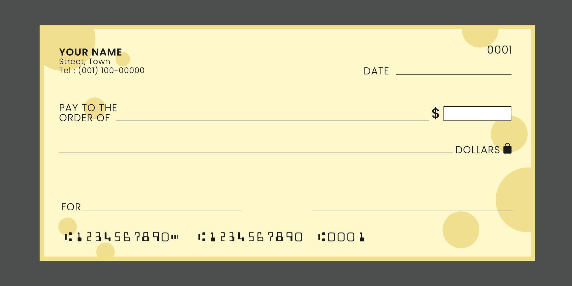 Modern design blank cheque illustration vector