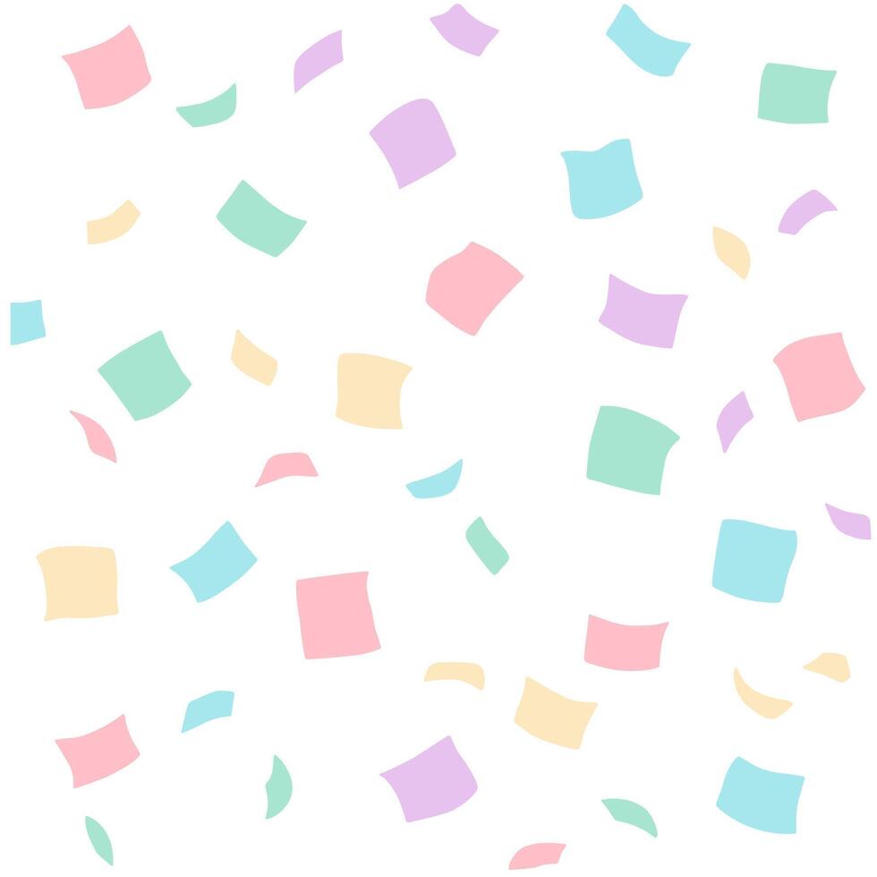 Falling colorful confetti flat design. Confetti in pastel colors vector