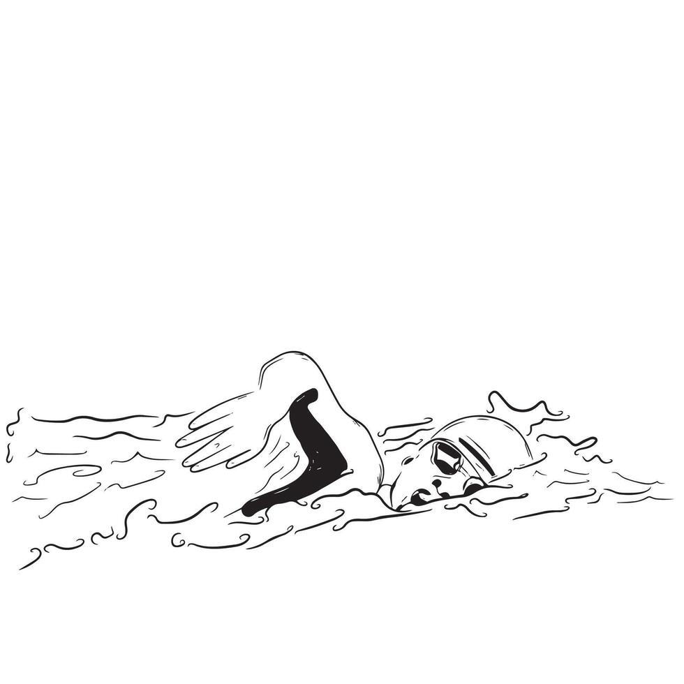 race athlete swimmer, isolated swimming illustration vector